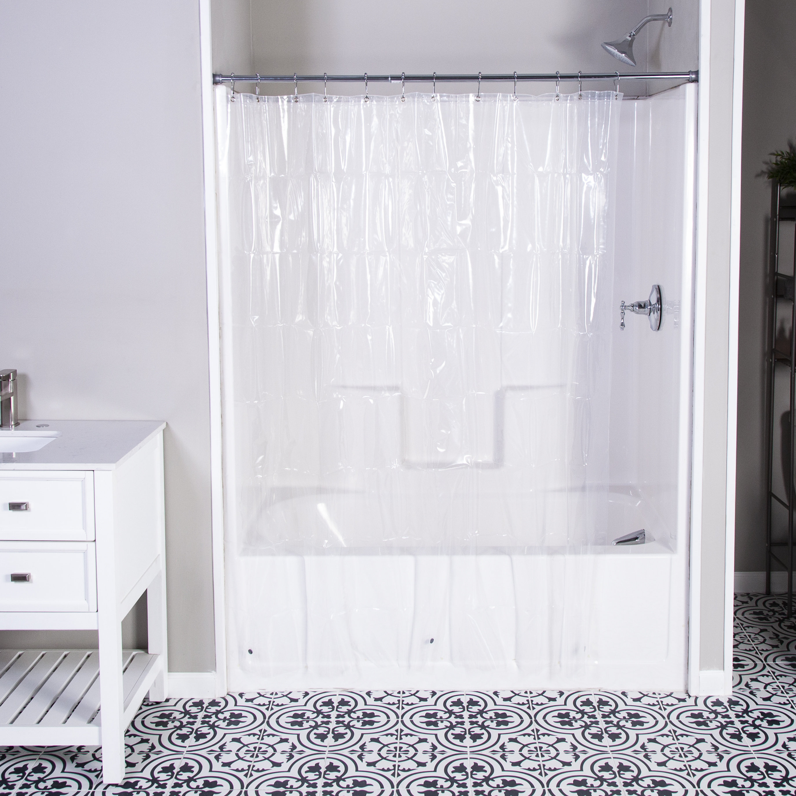 Kenney microCLEAN Antimicrobial Protection Medium Weight PEVA Shower ...